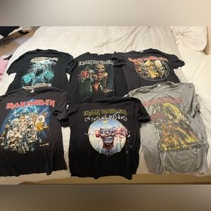 Lot of 8 vintage IRON MAIDEN black concert Shirts XL